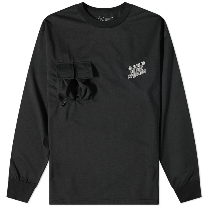 Photo: F/CE. Men's Long Sleeve Fast-Dry Utility T-Shirt in Black