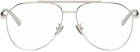 Bottega Veneta Silver Aviator Glasses