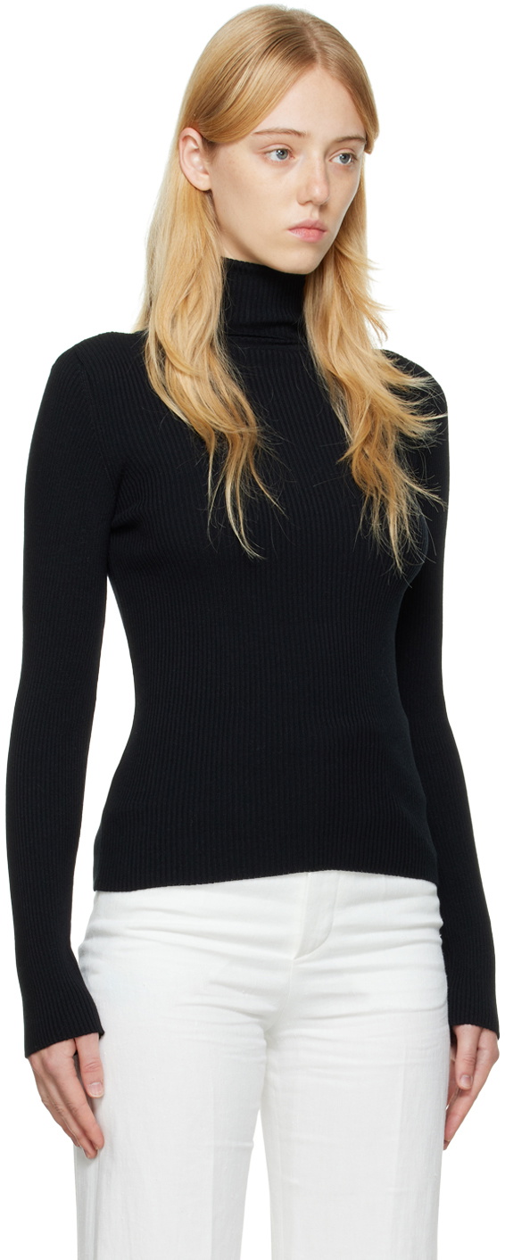 BEVZA Black Turtleneck Sweater