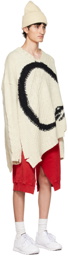 MM6 Maison Margiela Off-White Asymmetric Sweater