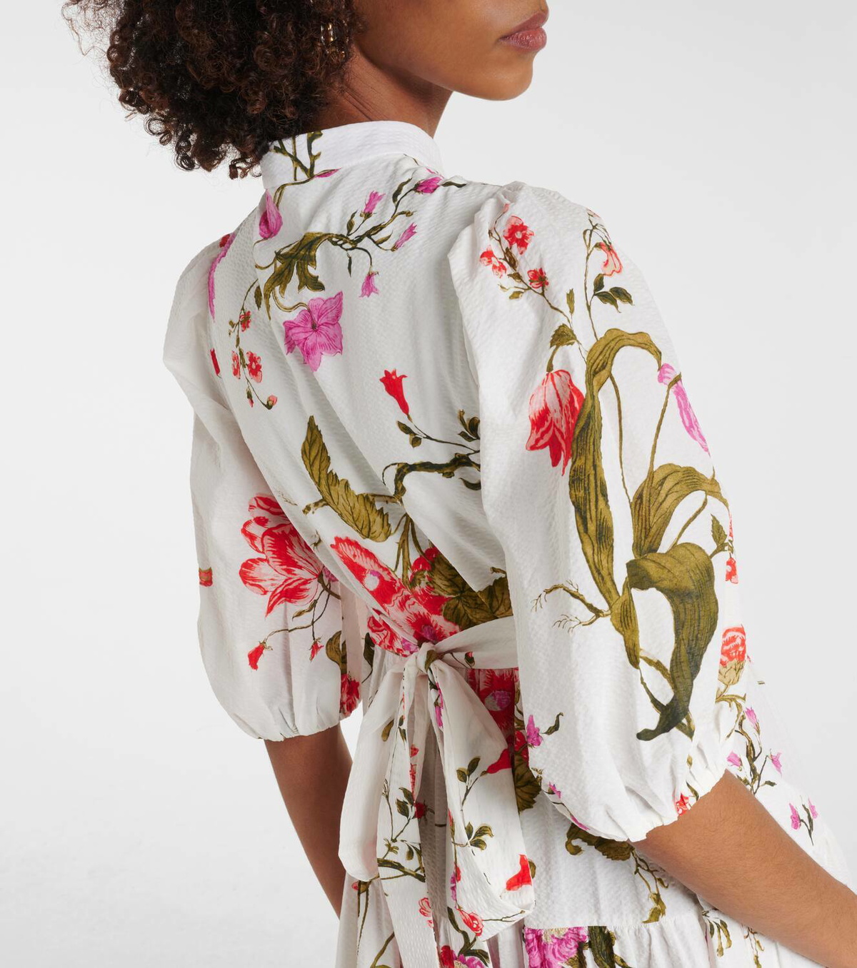 送料関税込■ERDEM■フローラル コットンブレンド ミディドレス Erdem Floral tiered cotton seersucker midi dress Erdem