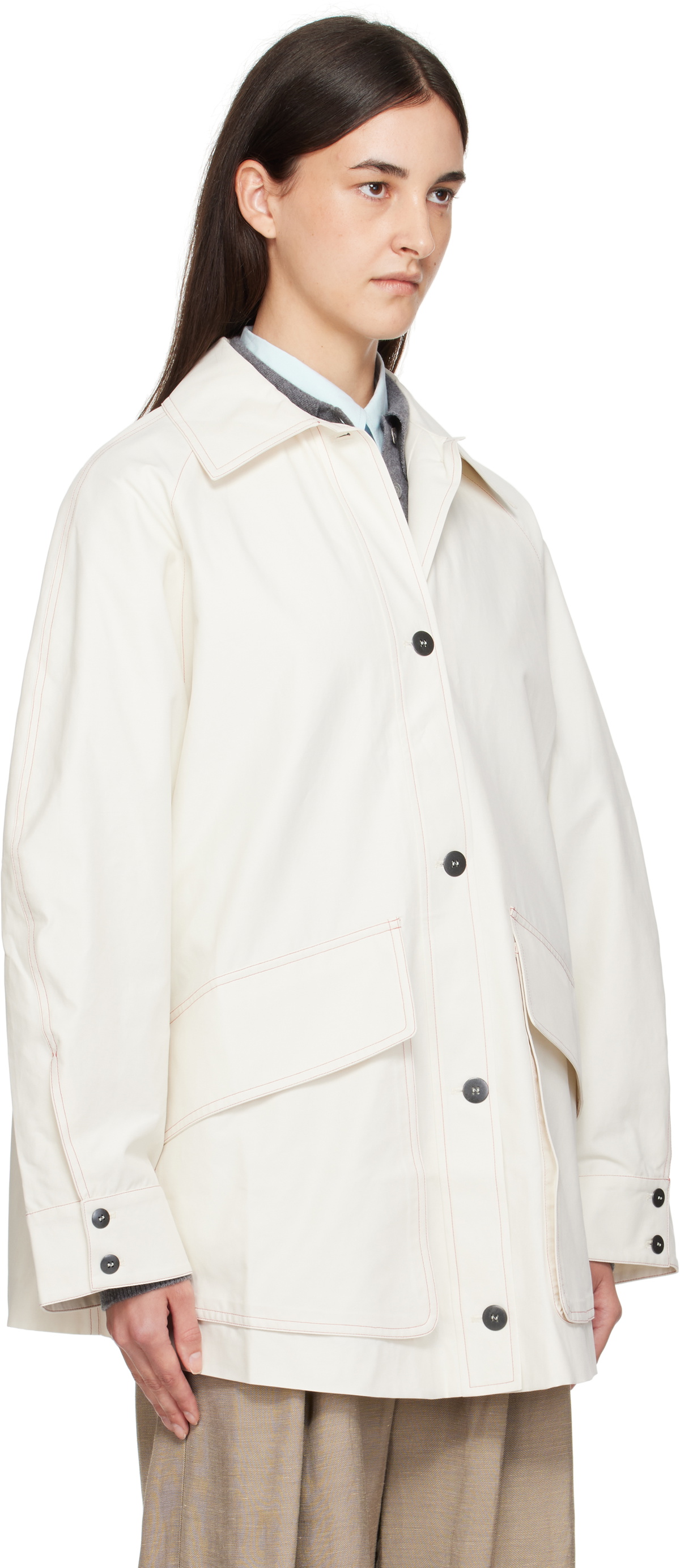 Cordera Off-White Patch Pocket Jacket