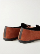 Rubinacci - Marphy Leather-Trimmed Suede Tasselled Loafers - Brown