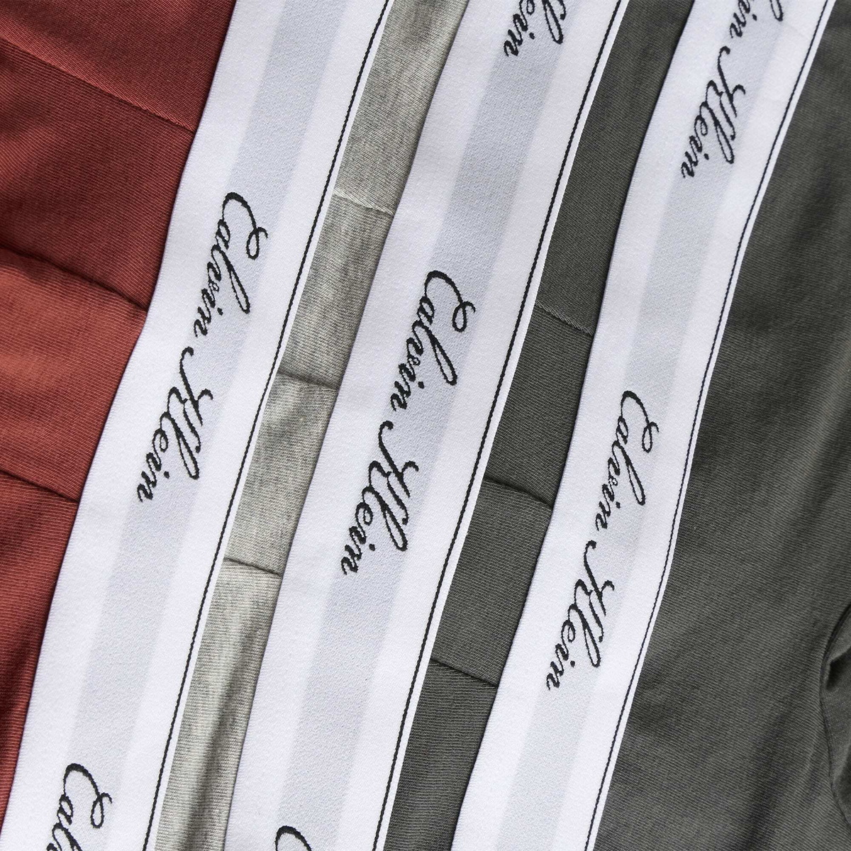 Calvin Klein Men's Icon Script Boxer Brief - 3 Pack in Volcanic Ash/Spiced Apple/Grey Heather