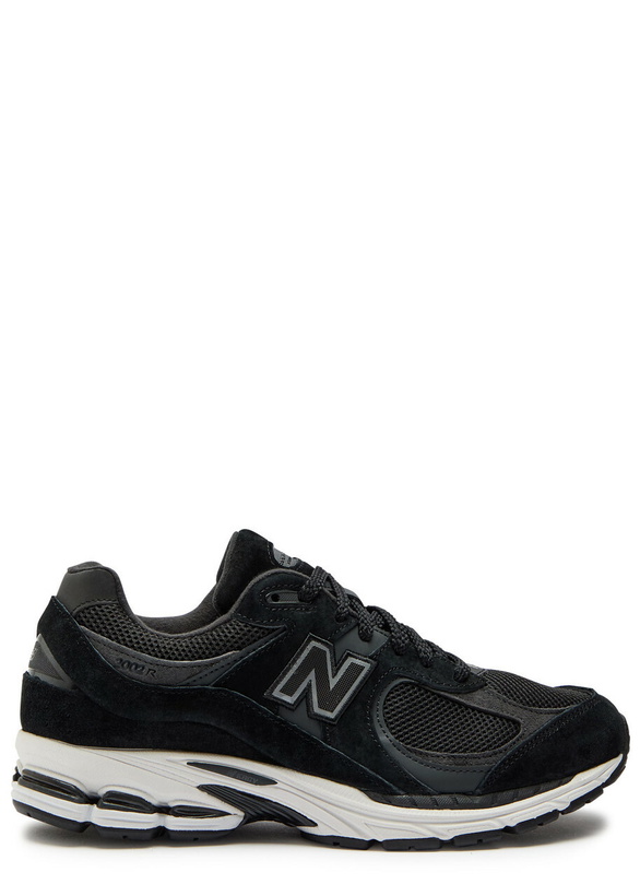 Photo: New Balance 2002R Panelled Suede and Mesh-knit Sneakers Black