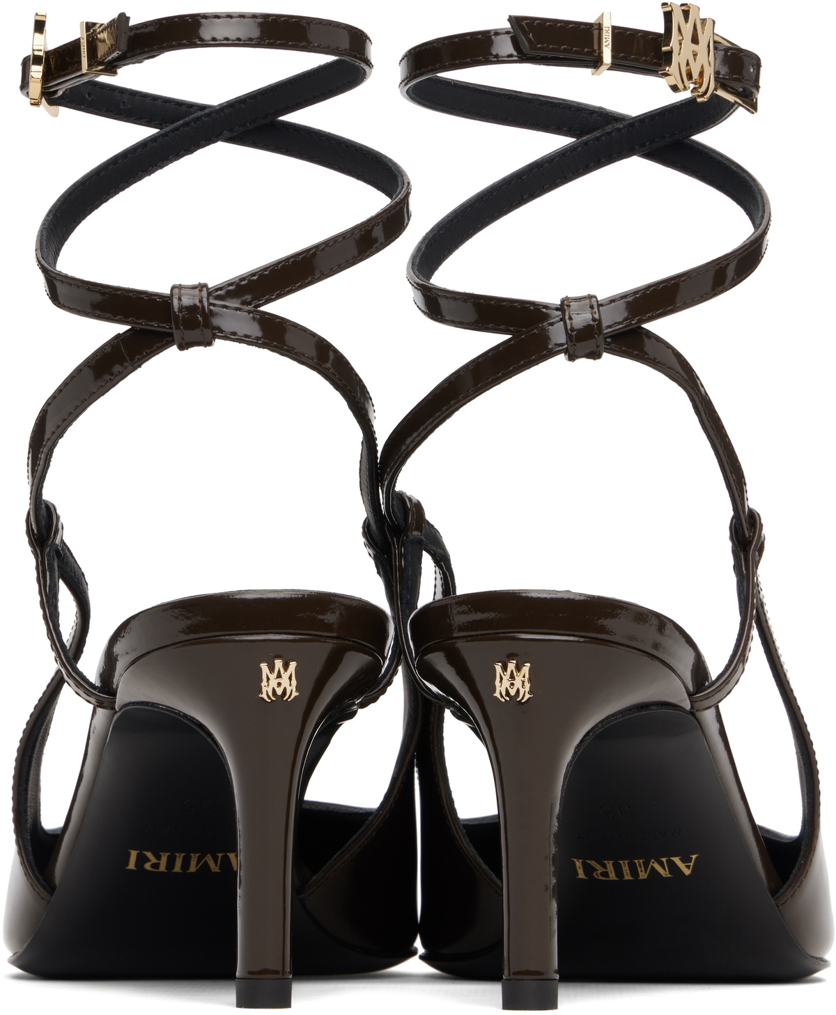 AMIRI Brown 'MA' Kitten Heels