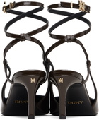 AMIRI Brown 'MA' Kitten Heels