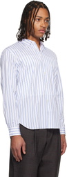 Comme des Garçons Homme Deux Navy & White Striped Shirt