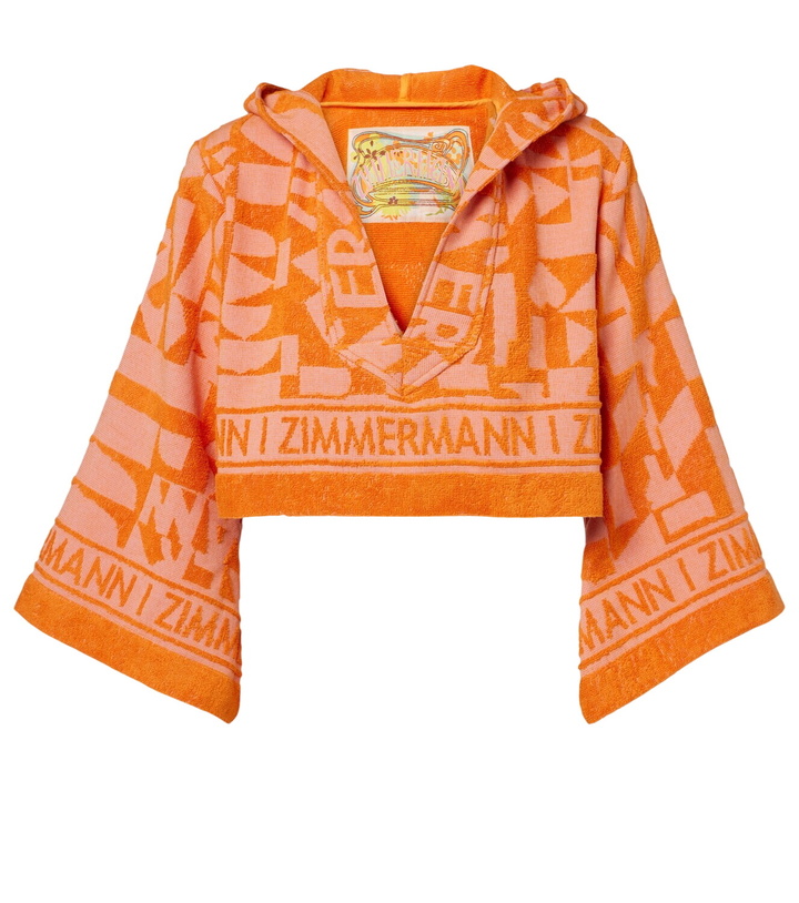 Photo: Zimmermann Solstice Towelling cotton terry crop top