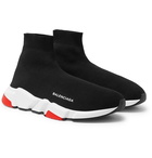 Balenciaga - Speed Sock Stretch-Knit Sneakers - Men - Black