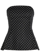Faithfull The Brand Petro Polka dot Linen top Black And White