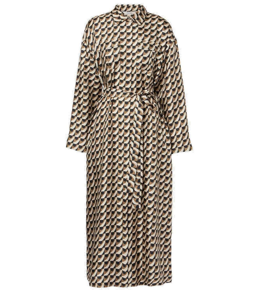 ☆’S Max Mara☆直営店買付☆お洒落Printed Silk Dress/NINA Printed silk flared dress, black | 
