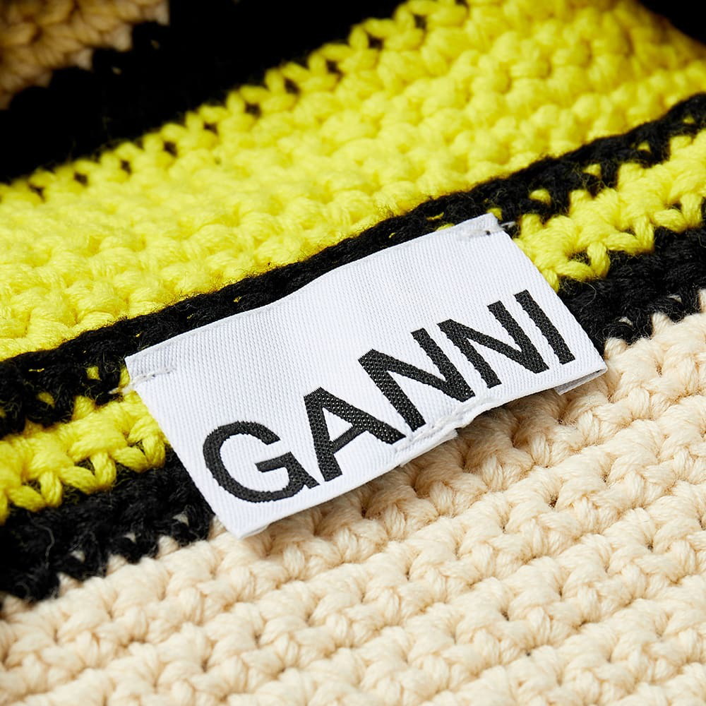 GANNI Women's Cotton Crochet Frill Tote in Golden Kiwi GANNI