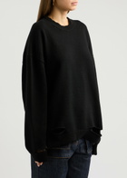 Helmut Lang Distressed Cotton-blend Jumper Black
