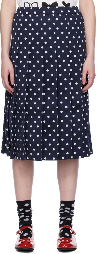 Photo: Comme des Garçons Girl Navy Polka Dot Midi Skirt