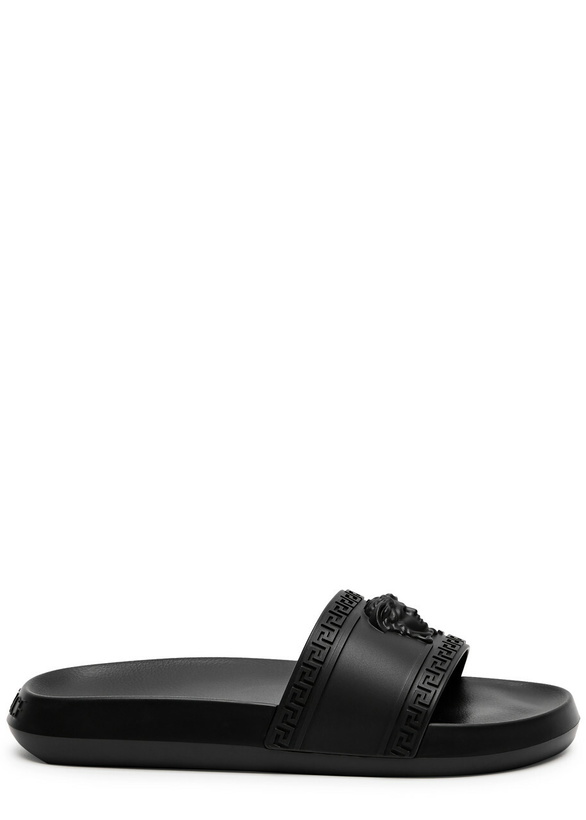 Photo: Versace Medusa Rubber Sliders Black