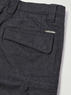 Incotex - Straight-Leg Pleated Wool-Blend Cargo Trousers - Gray