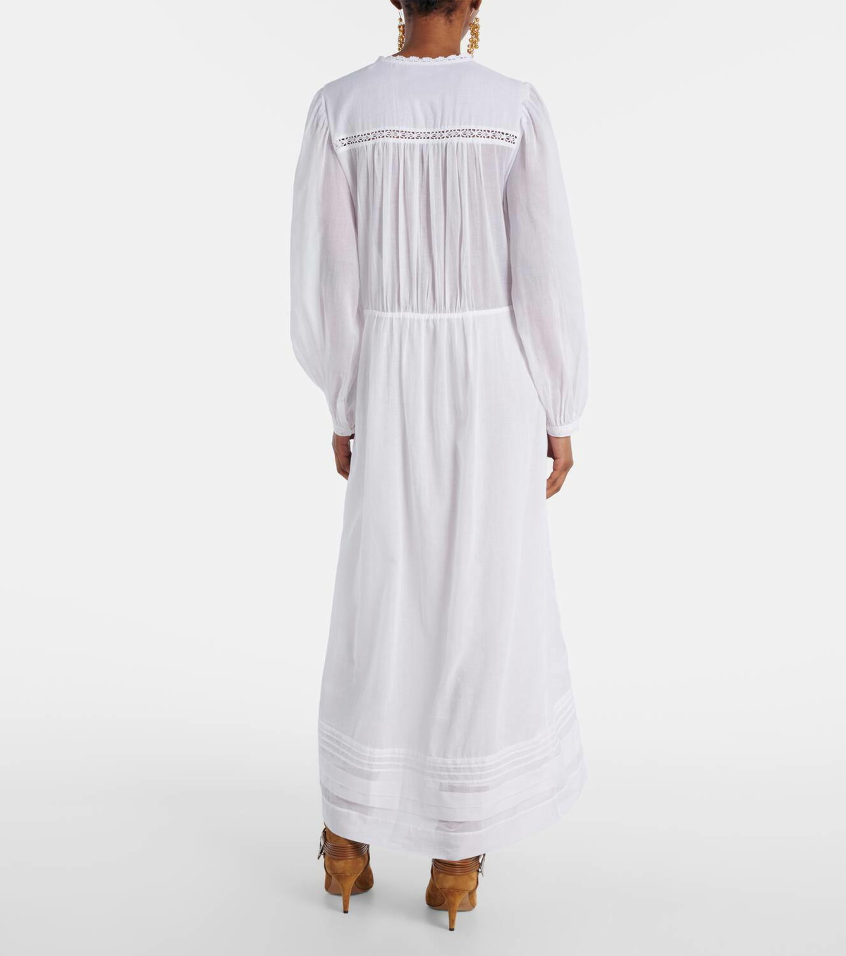 Marant Etoile Gisela lace-trimmed cotton maxi dress