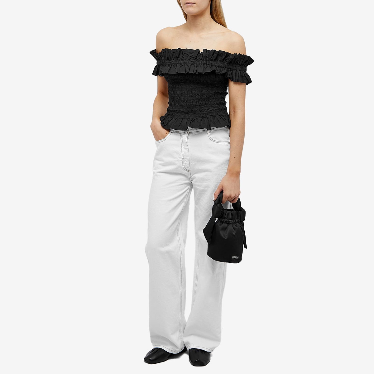 【最終値下げ】GANNI ストライプクロップドトップ Ganni Clark Top | Garmentory