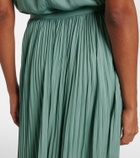 Ulla Johnson Lulu satin plissé maxi skirt