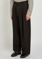 Studio Nicholson Pleated Wide-leg Trousers Brown