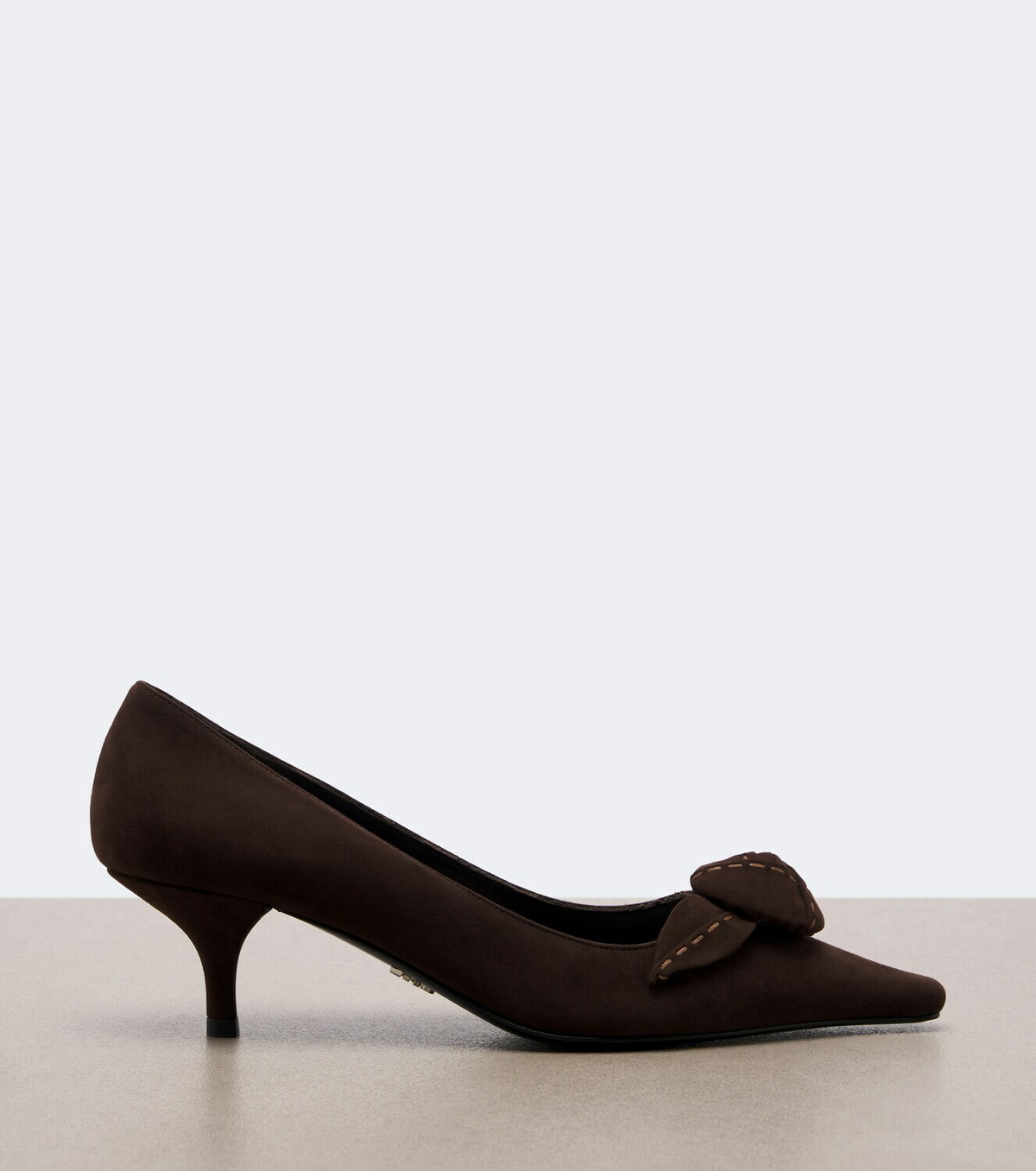 Prada Floral-appliqué suede pumps