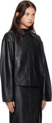 St. Agni Black Cocoon Leather Jacket