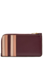 Coach New York Colour-block Leather Cardholder - Burgundy - One Size