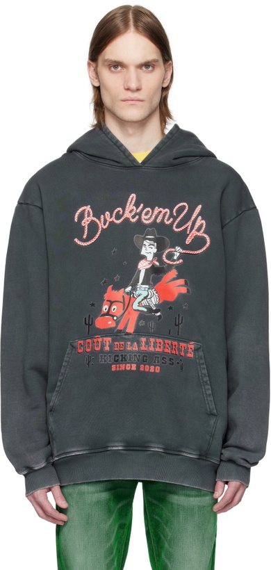 Photo: COÛT DE LA LIBERTÉ Gray Killian 'Buck'em' French Terry Hoodie