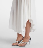 Alaïa Semi-sheer asymmetric cotton crêpe skirt
