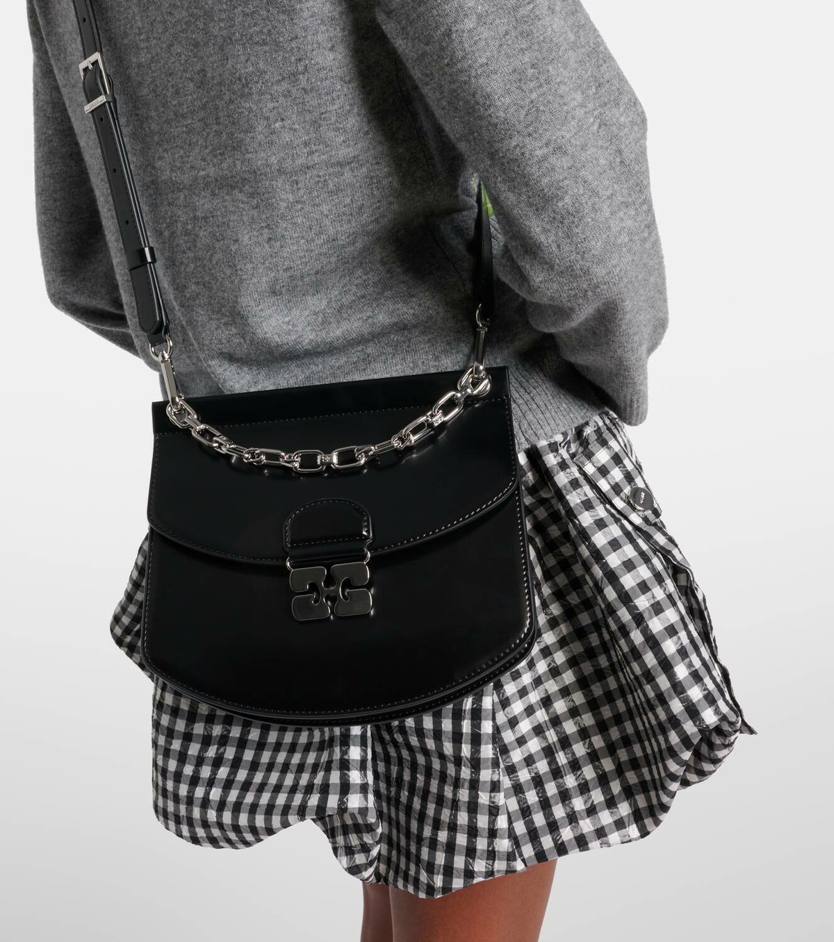 Ganni Apo-G Small faux leather crossbody bag