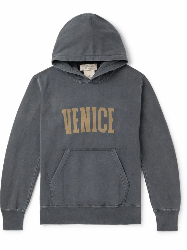 Photo: Remi Relief - Logo-Print Cotton-Fleece Hoodie - Gray