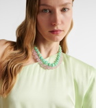 Ileana Makri Beaded necklace with morganite, white topaz, and diamonds