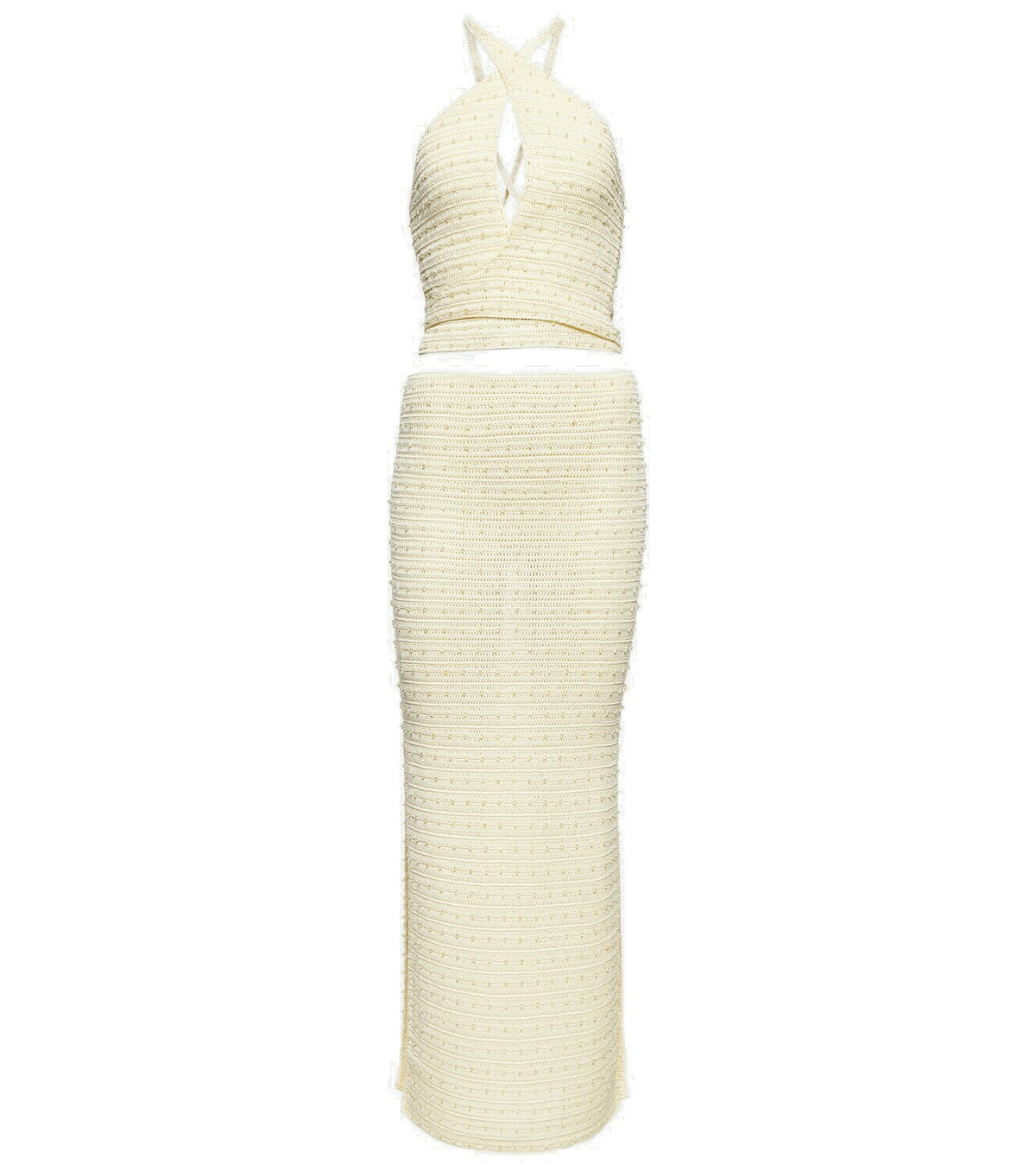 【Aya Muse】 Veluti embellished crochet maxiドレス Aya Muse - Veluti embellished crochet maxi dress Aya Muse
