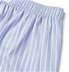 Hamilton and Hare - Striped Cotton Boxer Shorts - Blue