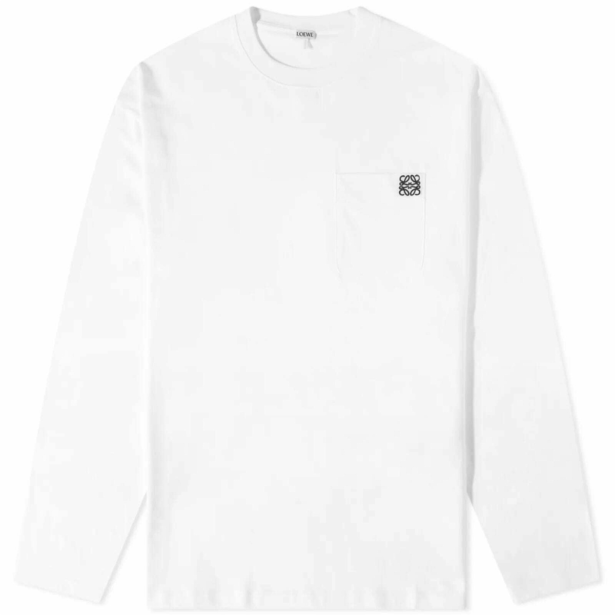 Loewe Men's Long Sleeve Anagram T-Shirt in White Loewe