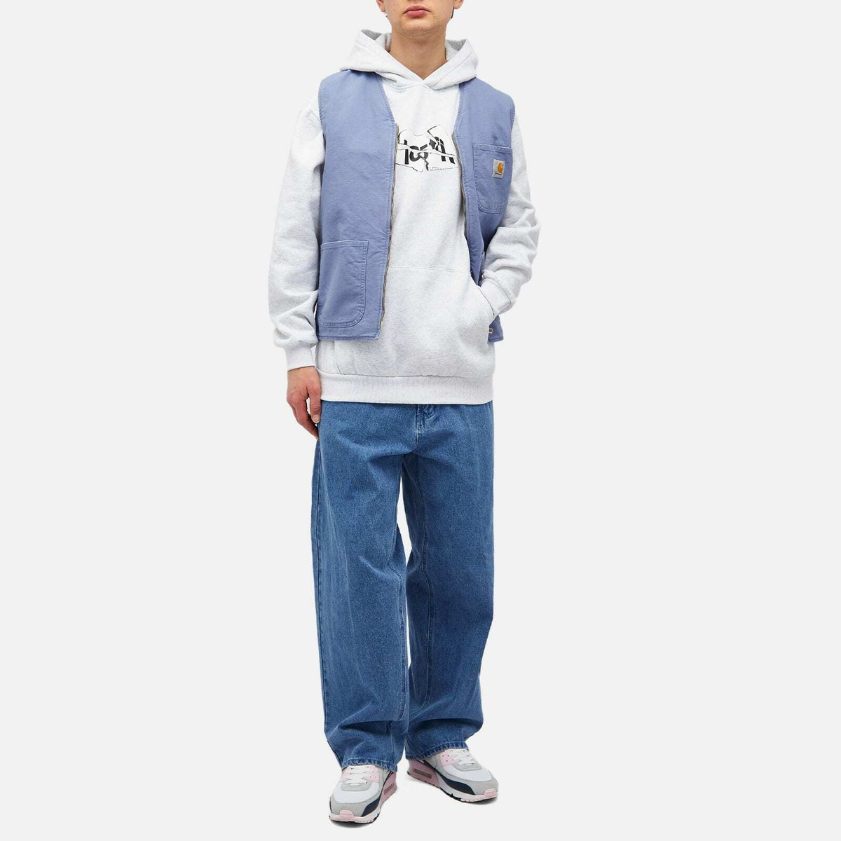Lo-Fi Men's Broken Logo Hoodie in Ash