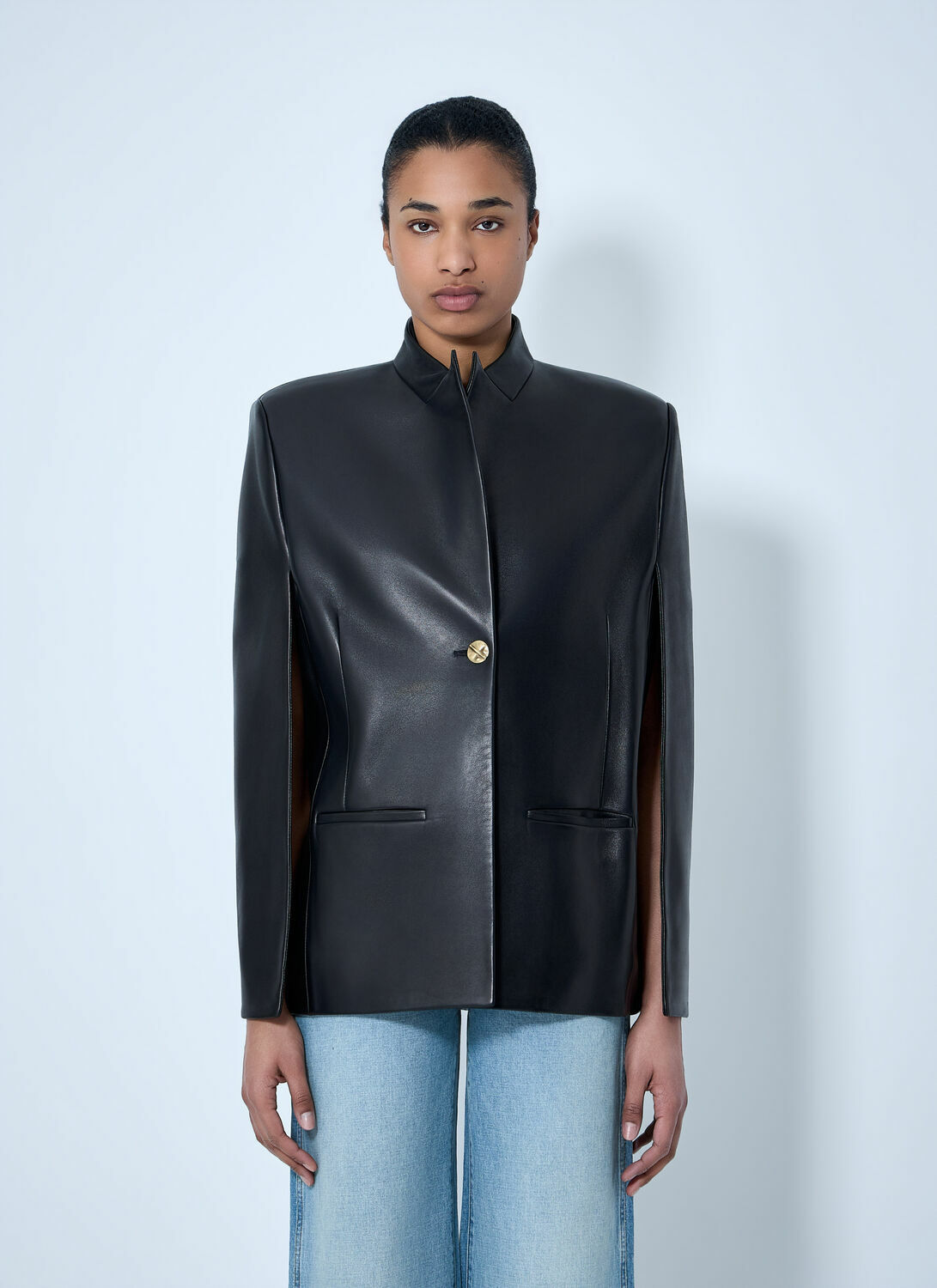 Khaite Single-Breasted Leather Jacket