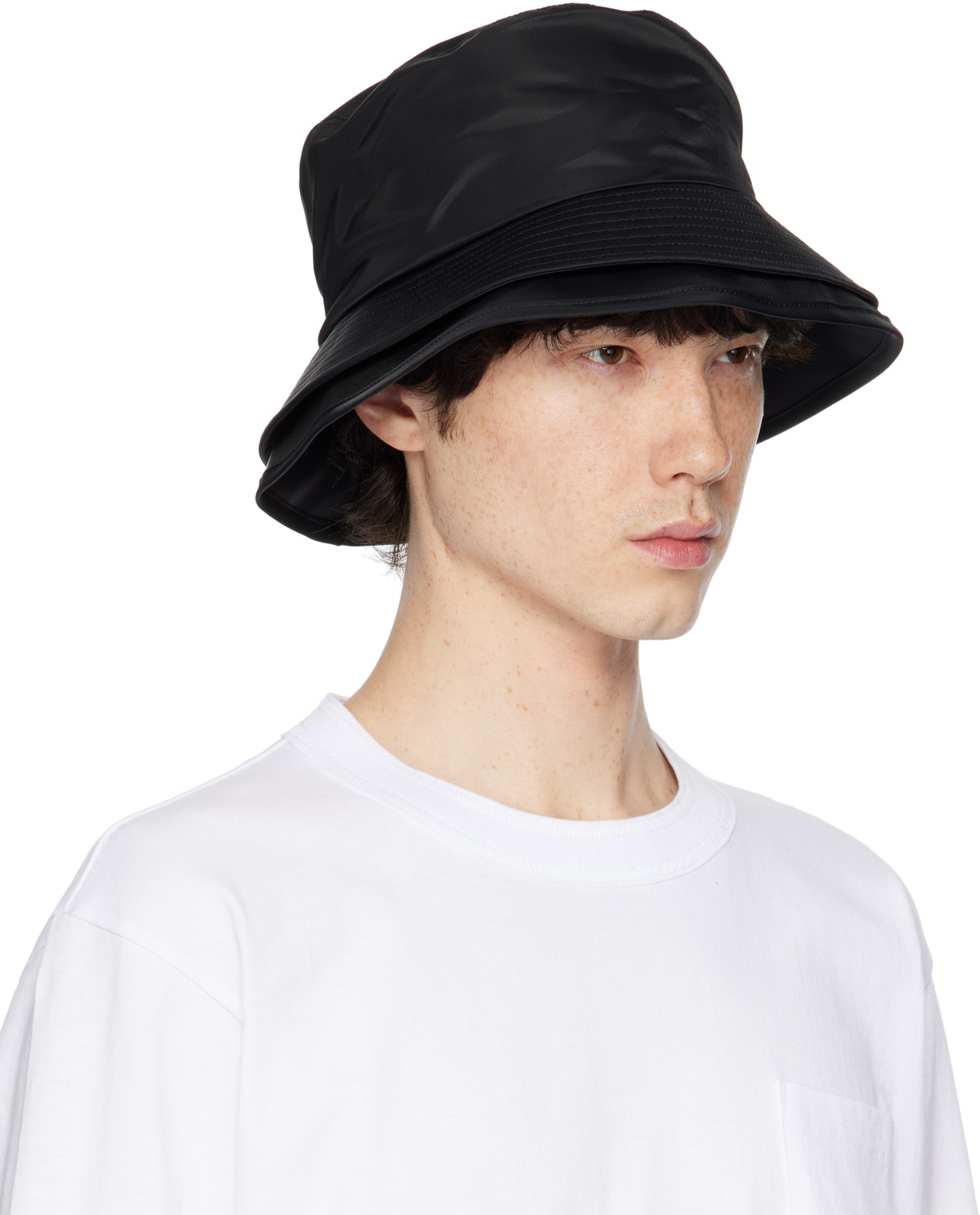 sacai Black Pocket Double Brim Hat