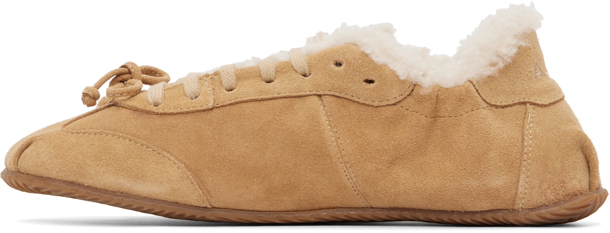 ABRA Beige Ballerina Shearling Sneakers