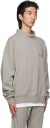 Essentials Grey Mock Neck Pullover Sweatshirt