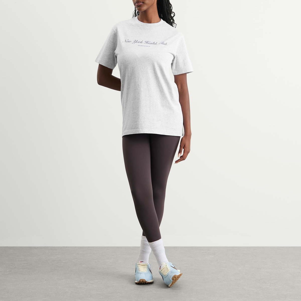 Sporty & Rich Women's NY Health Club T-Shirt in Heather Grey