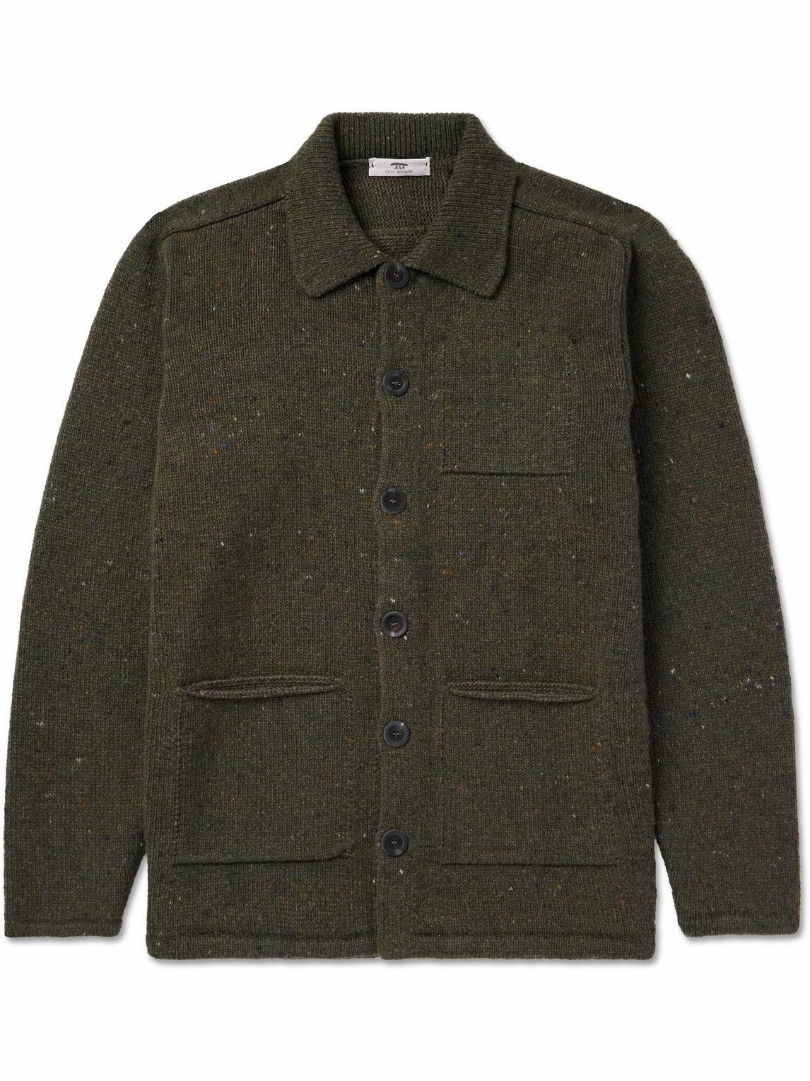 Inis Meáin - Carpenters Merino Wool and Cashmere-Blend Cardigan - Green