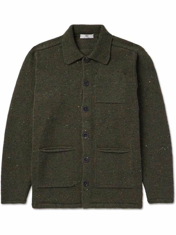 Photo: Inis Meáin - Carpenters Merino Wool and Cashmere-Blend Cardigan - Green