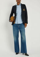 Polo Ralph Lauren Logo-embroidered Cotton-blend Blazer Navy
