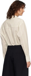 Studio Nicholson Off-White Classic Oversized Sheer Shirt