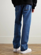 Palm Angels - Embossed Straight-Leg Panelled Jeans - Blue