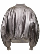 THE ATTICO - Destroyed Mirror Leather Bomber Jacket