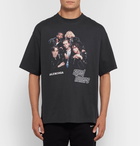 Balenciaga - Oversized Printed Cotton-Jersey T-Shirt - Men - Black