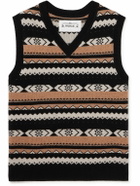 MANAAKI - Jacquard-Knit Merino Wool and Cashmere-Blend Sweater Vest - Black
